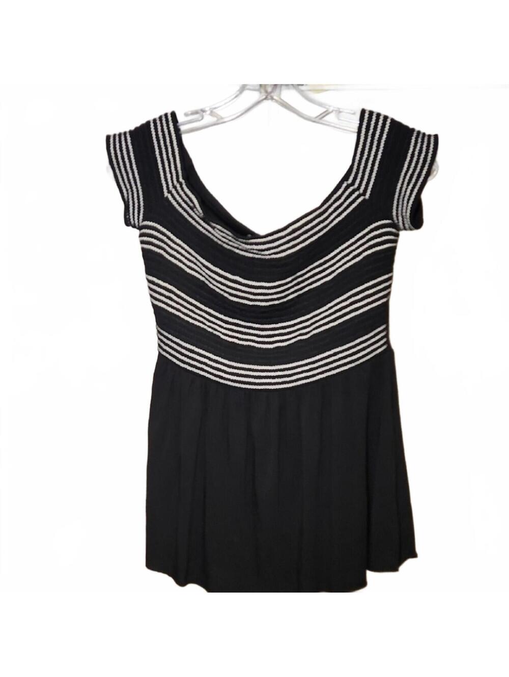 Bailey 44 | Black and White Striped Blouse | S